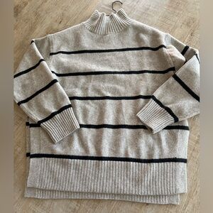H&M Cream and Black Cowl Neck Sweater